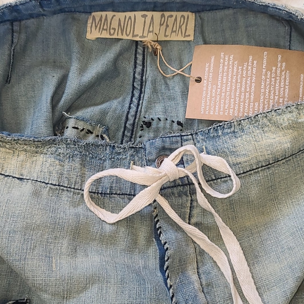 New Magnolia Pearl OKeefe Jeans Floral Embroidered Denim Jean Indigo Pant 210 os - Picture 16 of 16